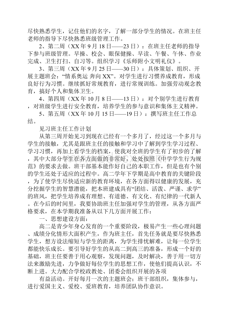 实习班主任试作工作计划.docx_第3页