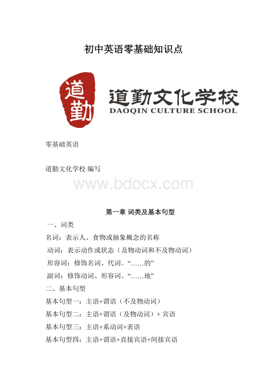 初中英语零基础知识点.docx