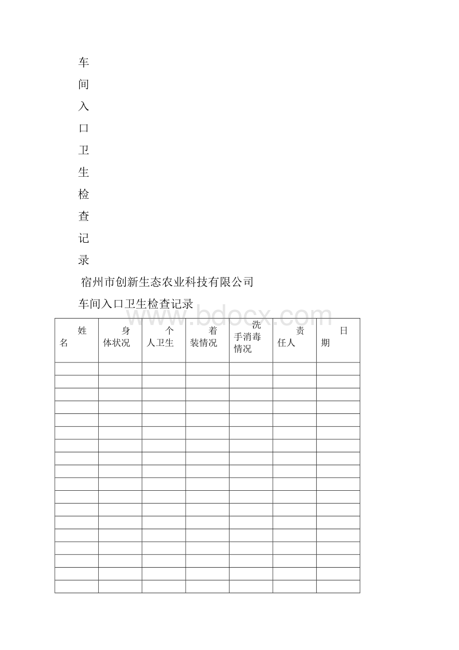 食品企业台账卫生生产等记录表格之欧阳物创编.docx_第3页