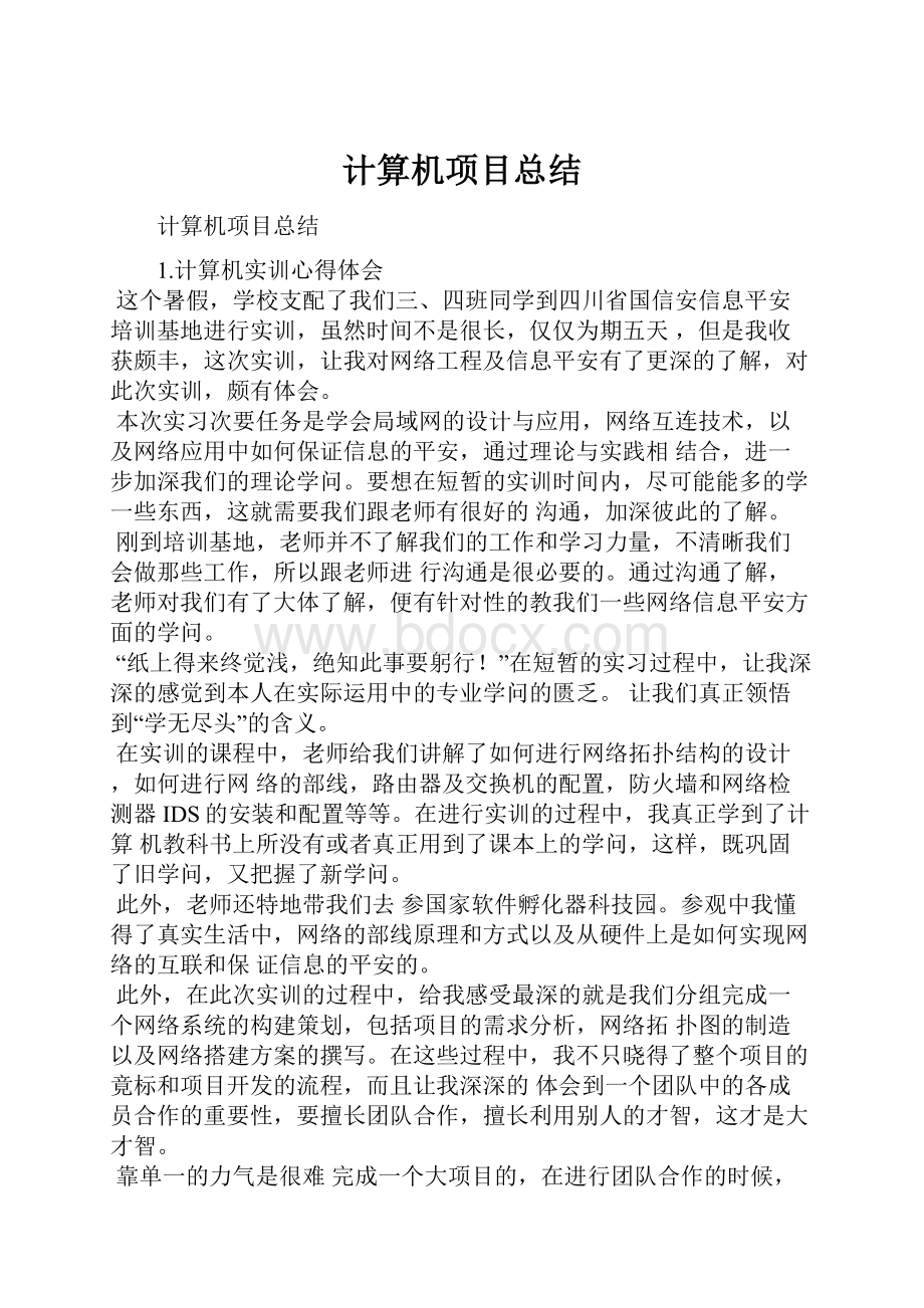 计算机项目总结.docx