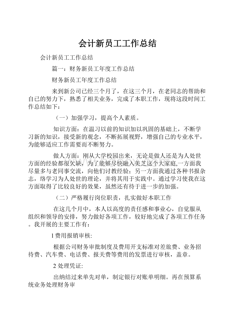 会计新员工工作总结.docx