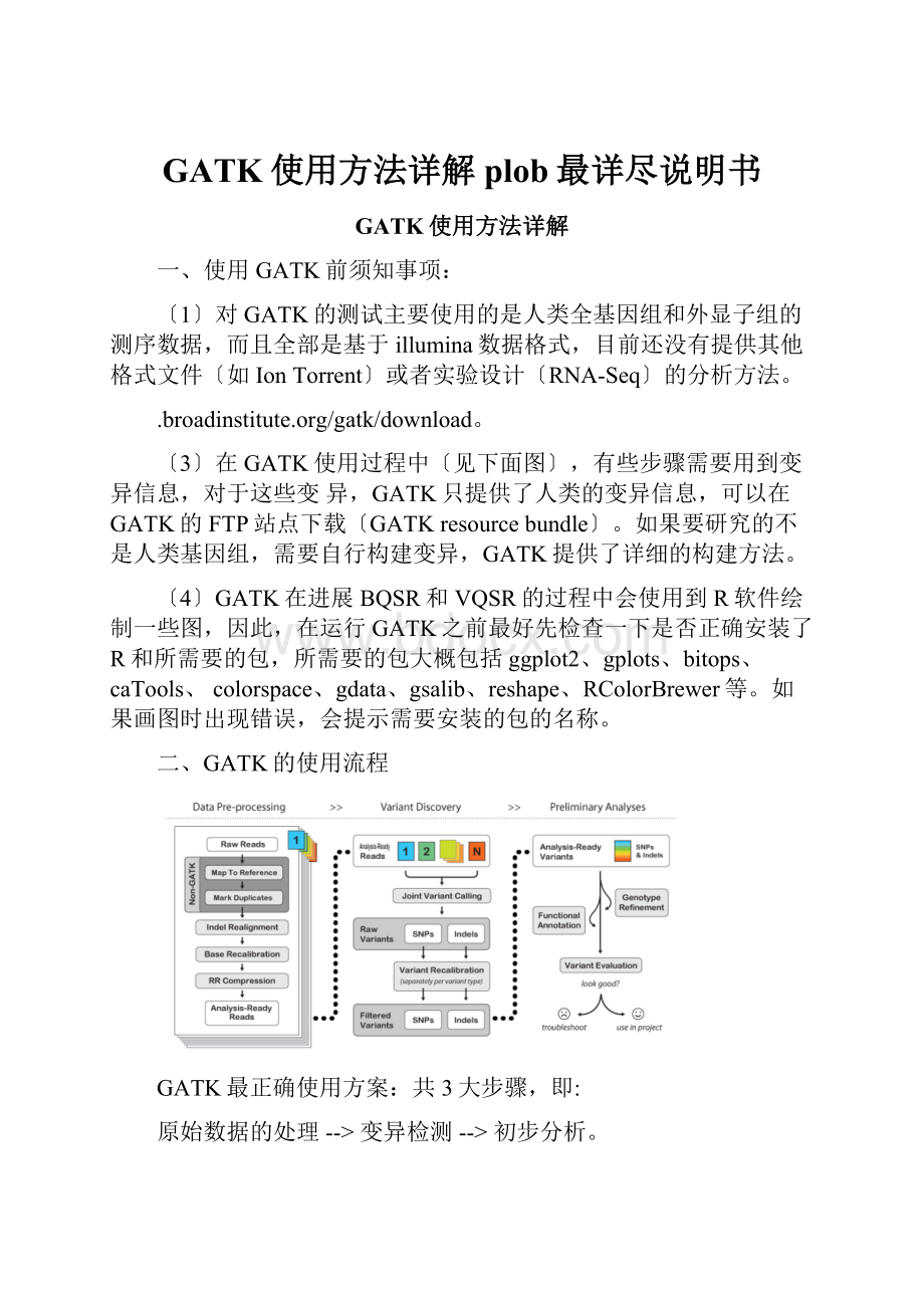 GATK使用方法详解plob最详尽说明书.docx