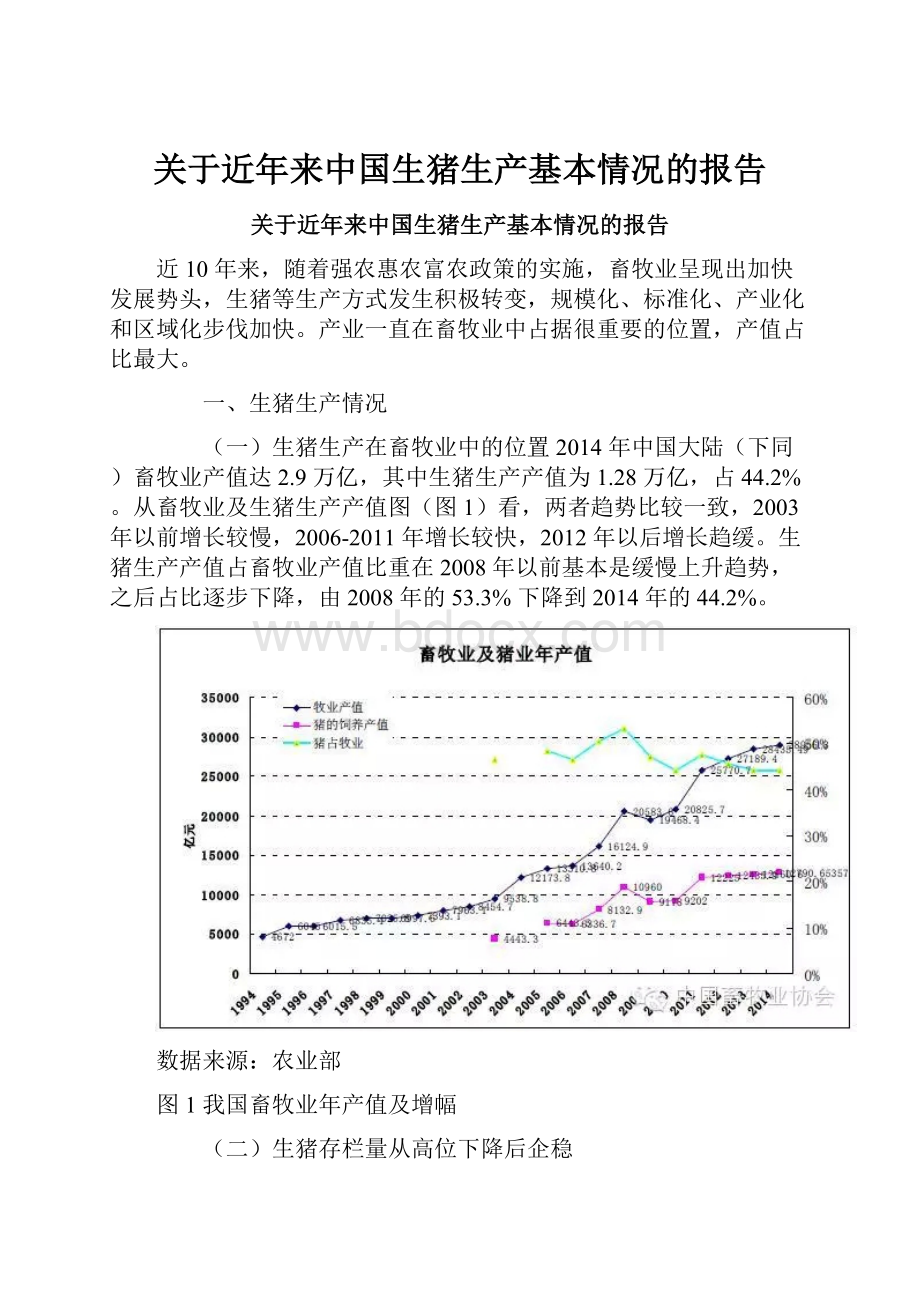 关于近年来中国生猪生产基本情况的报告.docx