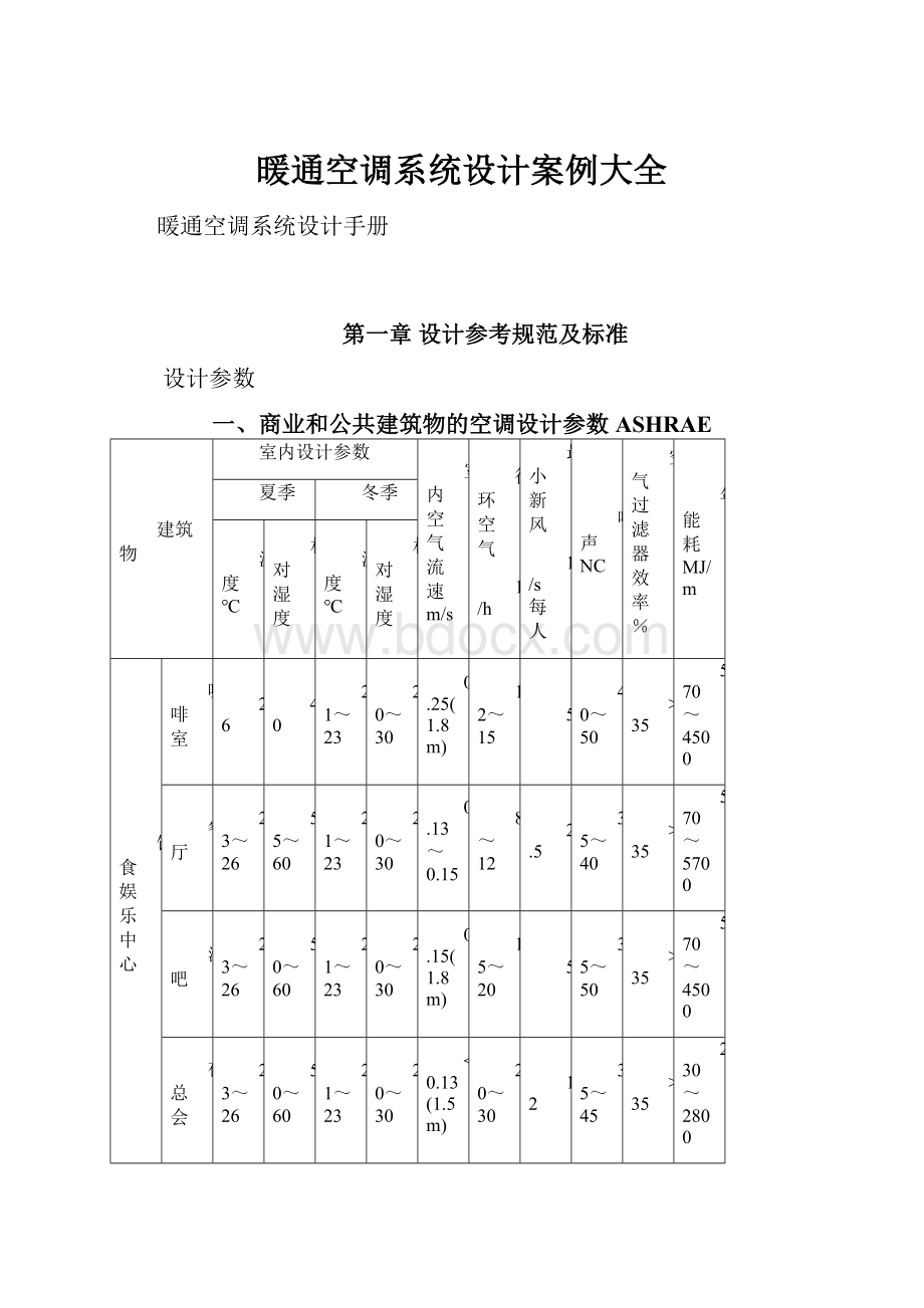 暖通空调系统设计案例大全.docx