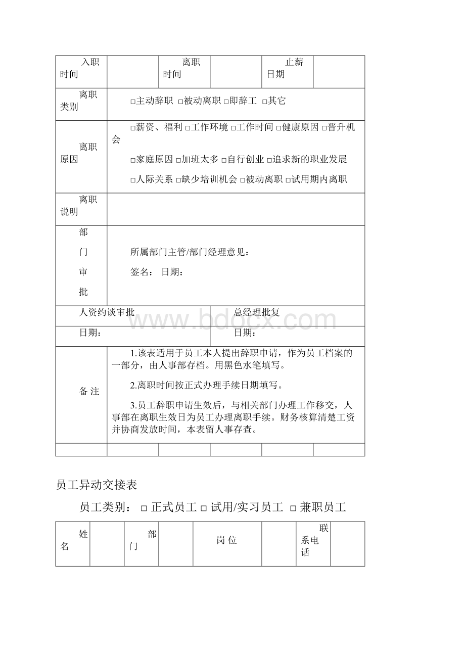 离职申请工作交接表.docx_第2页