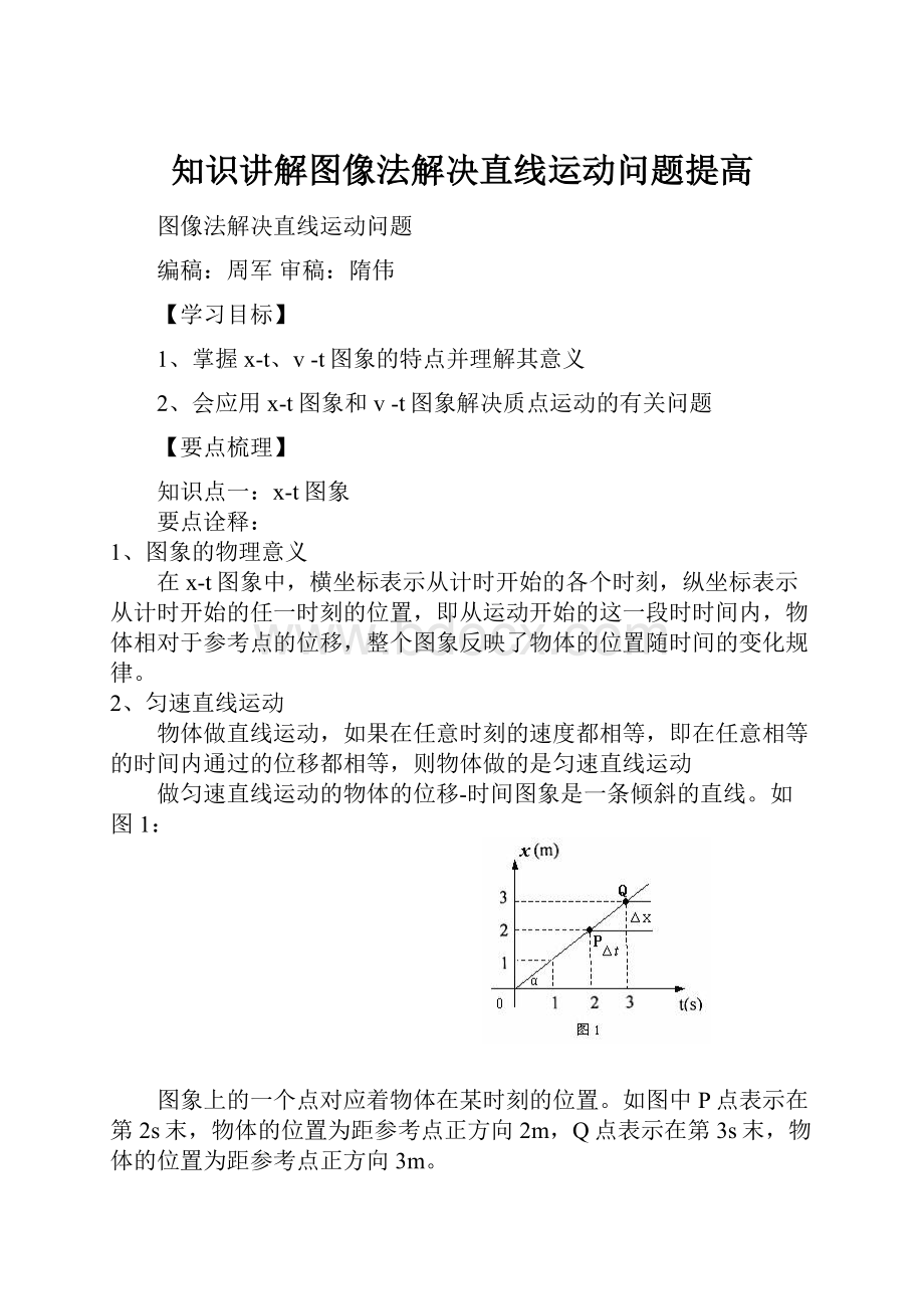 知识讲解图像法解决直线运动问题提高.docx