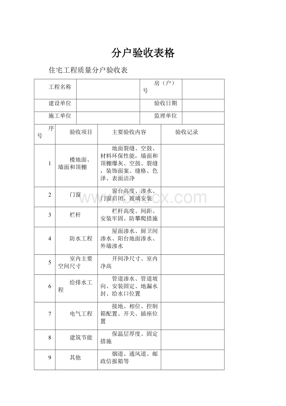 分户验收表格.docx_第1页