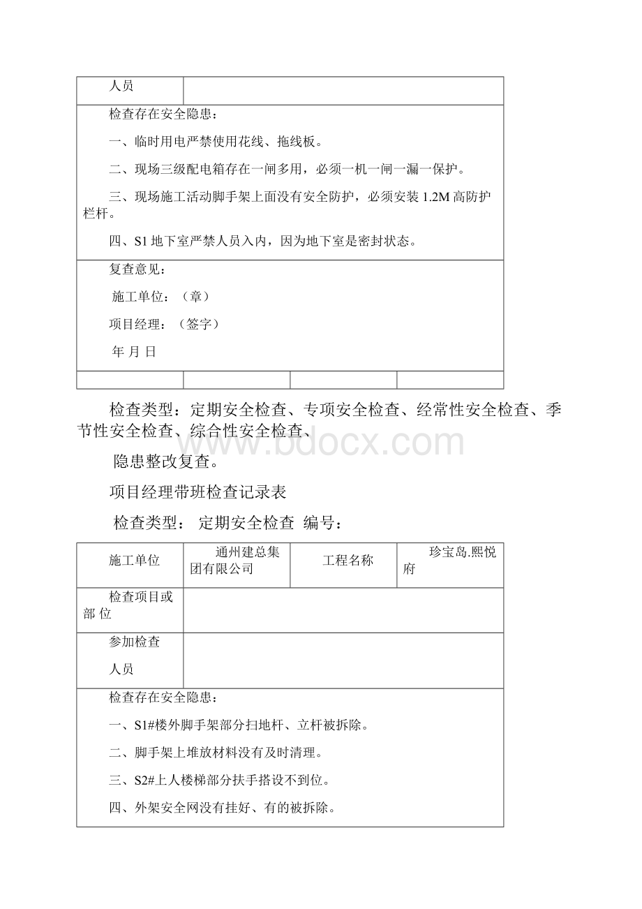 项目经理带班安全检查记录.docx_第3页