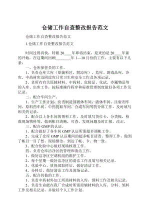 仓储工作自查整改报告范文.docx