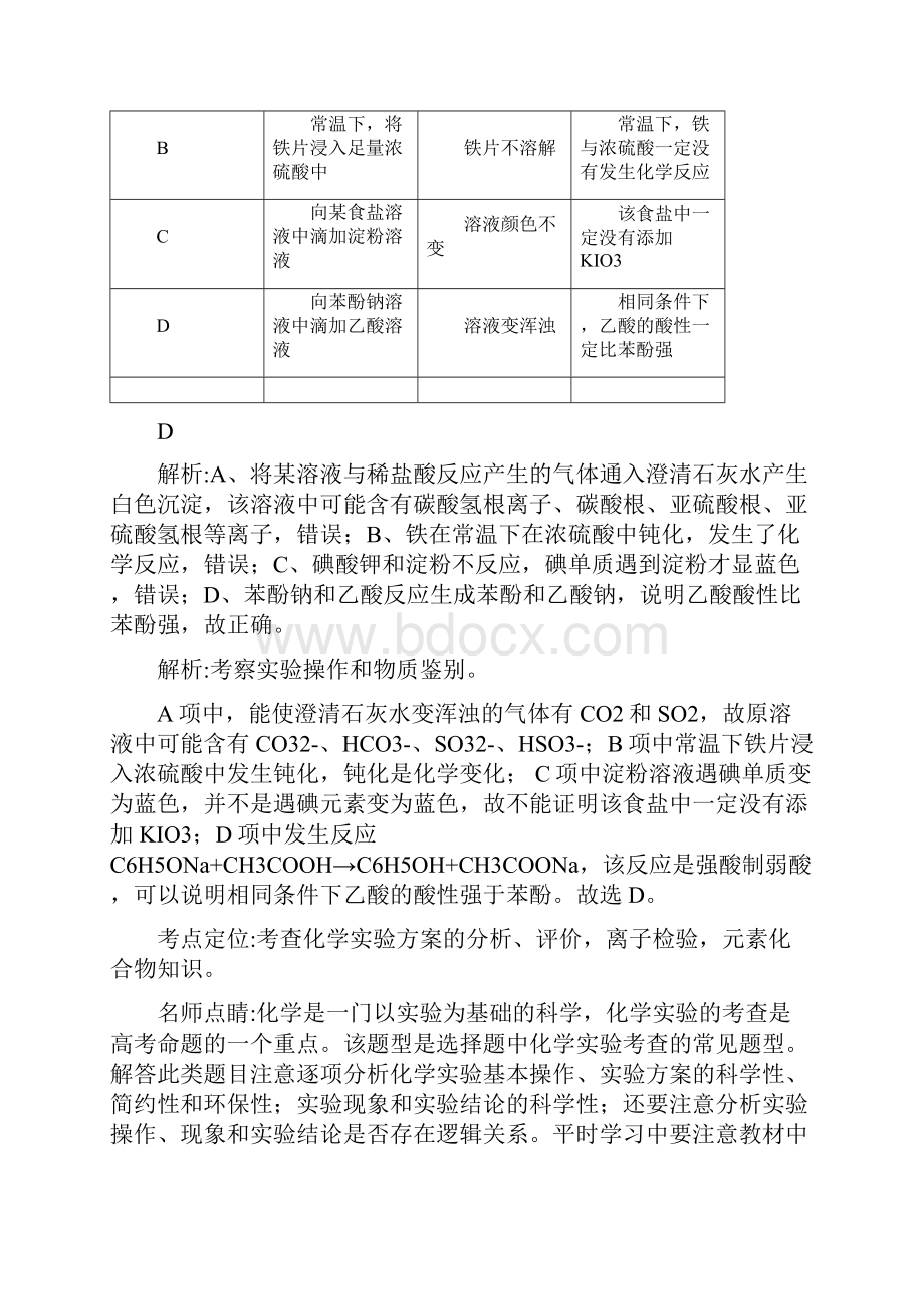 高考四川卷理综化学试题解析.docx_第2页