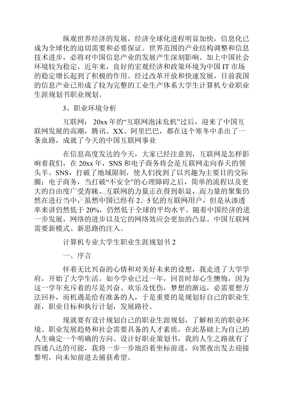 计算机专业大学生职业生涯规划书.docx_第3页