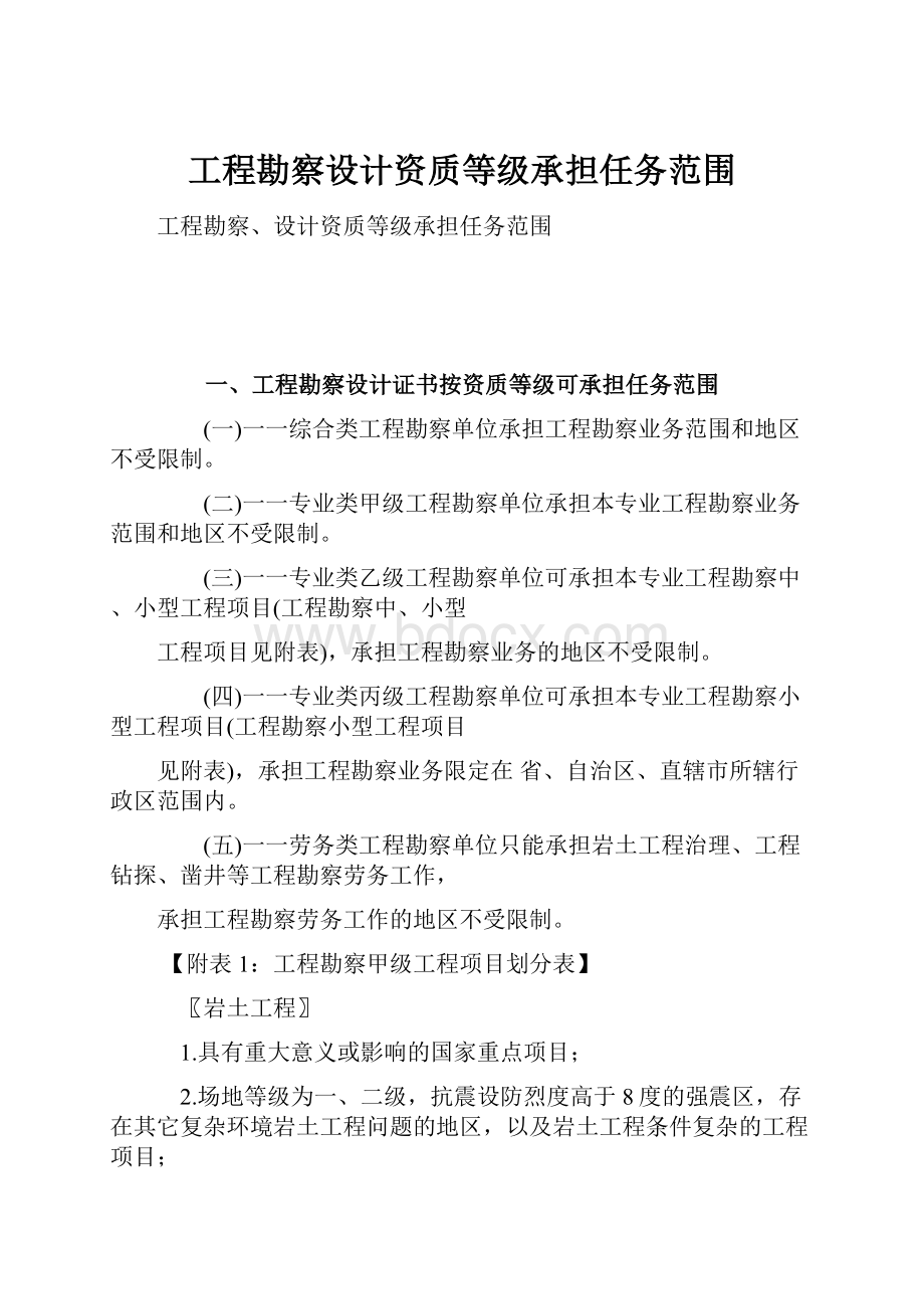 工程勘察设计资质等级承担任务范围.docx