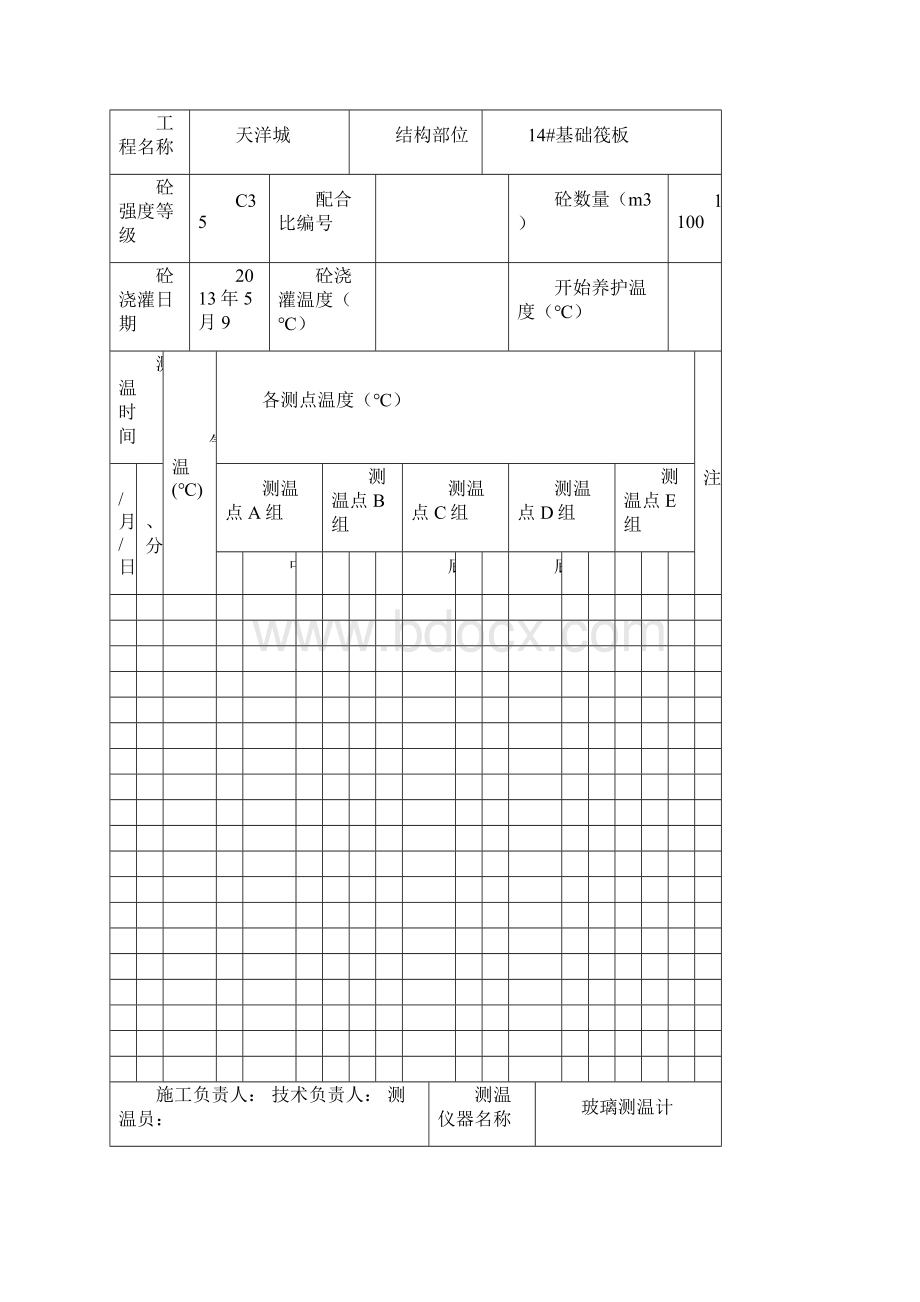 大体积混凝土测温记录表.docx_第3页