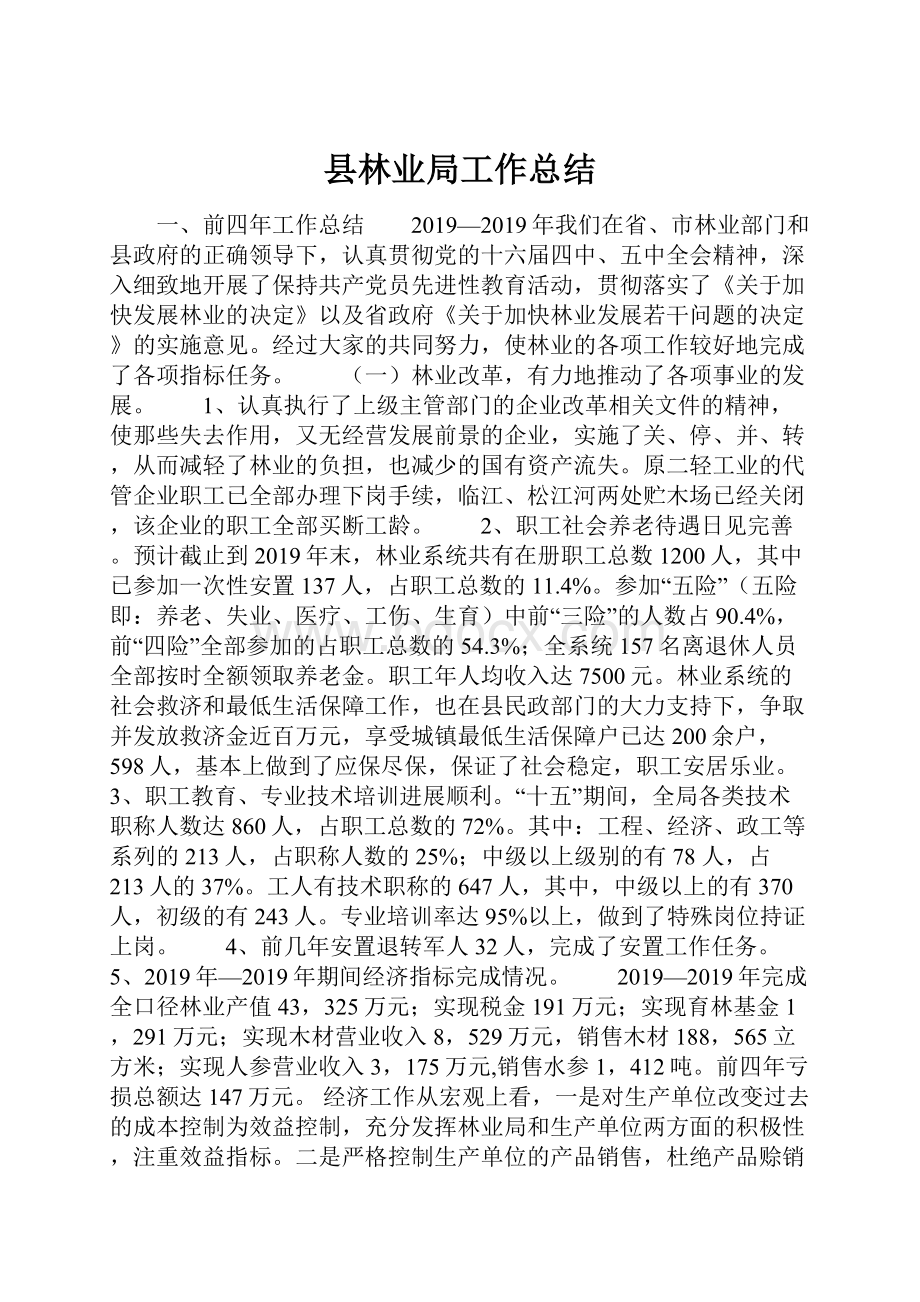 县林业局工作总结.docx_第1页