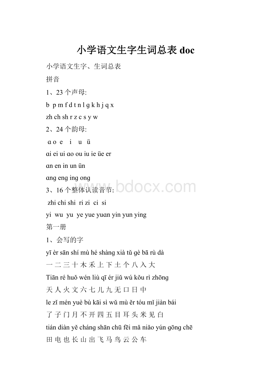 小学语文生字生词总表doc.docx_第1页