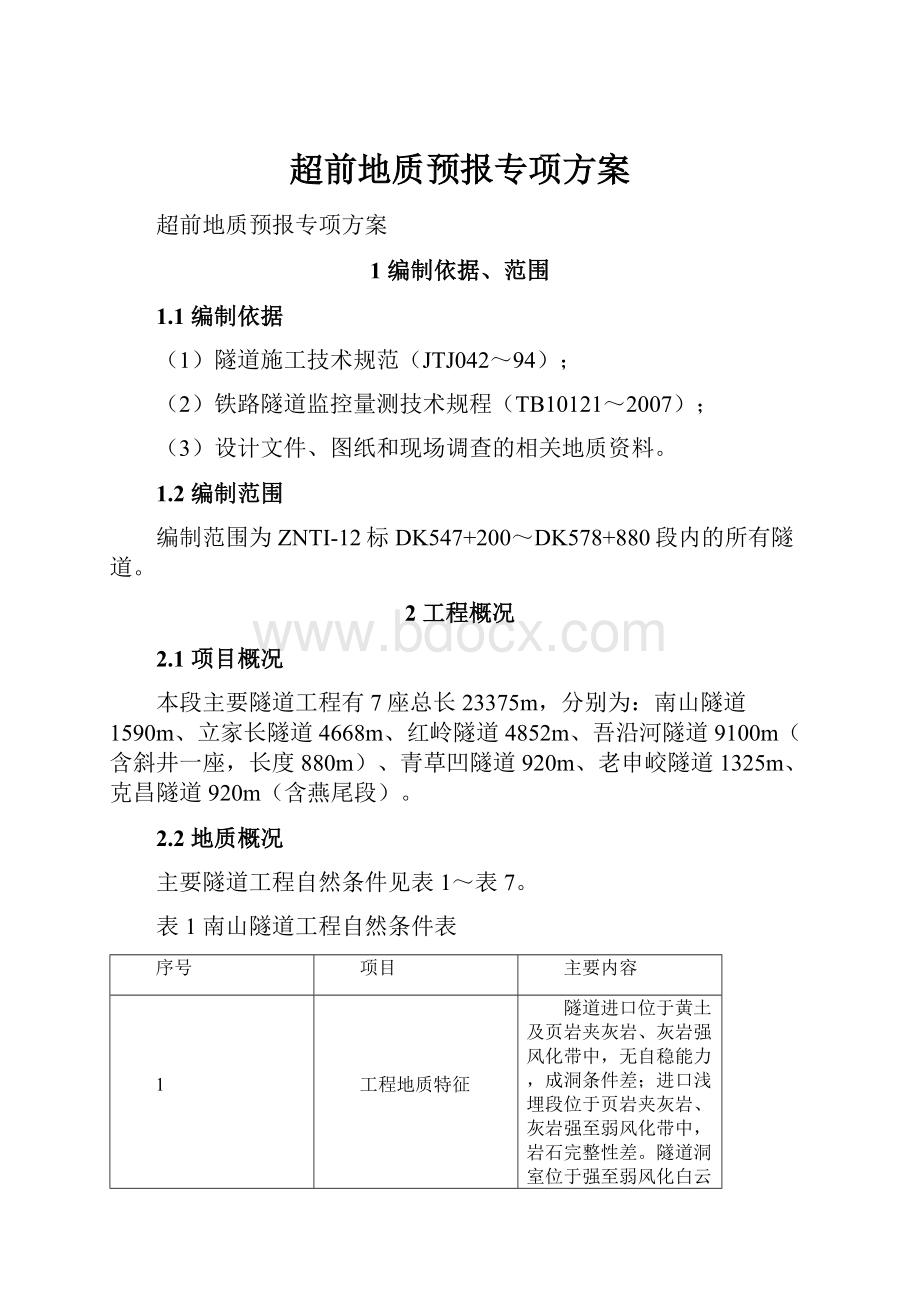 超前地质预报专项方案.docx