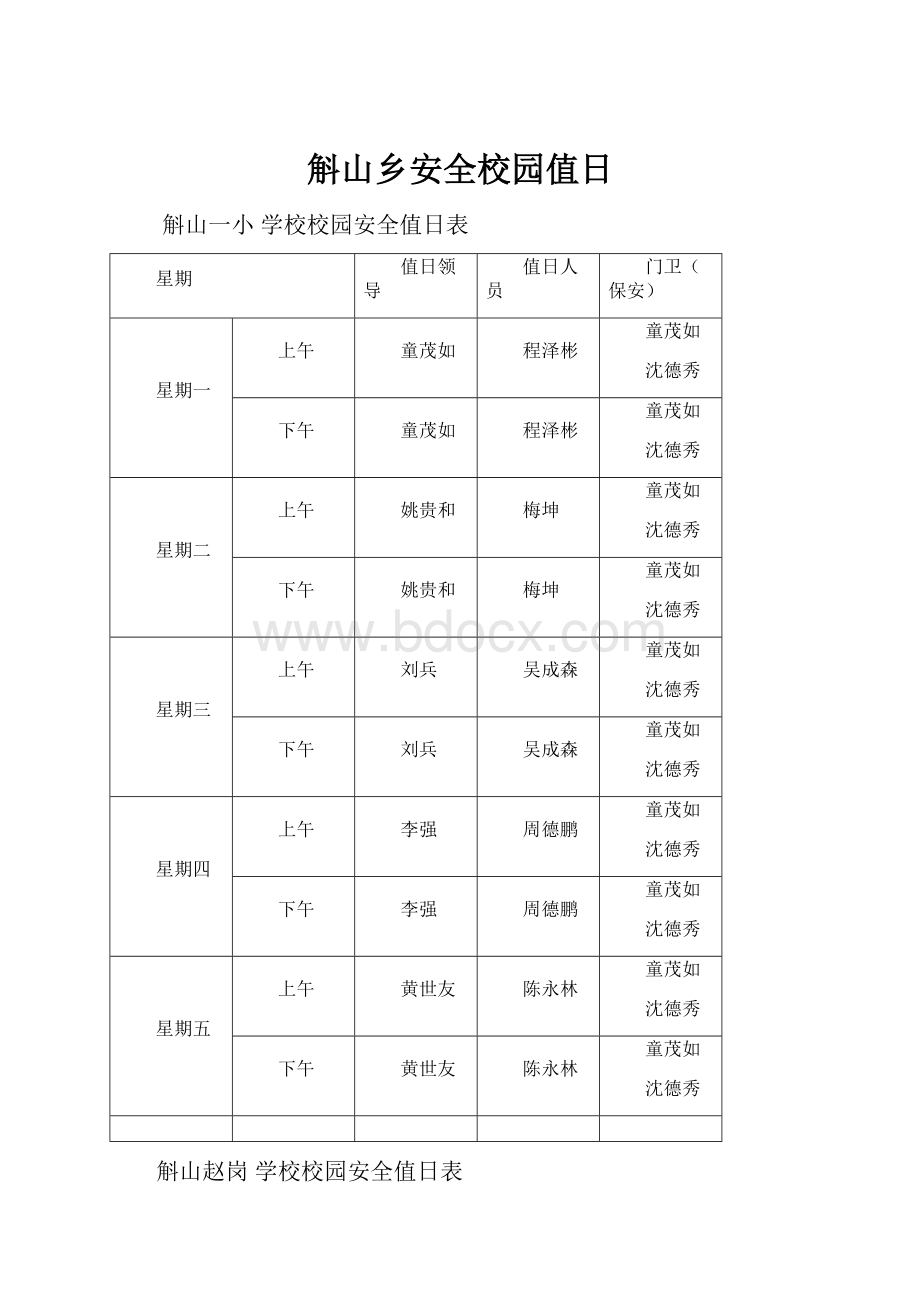 斛山乡安全校园值日.docx