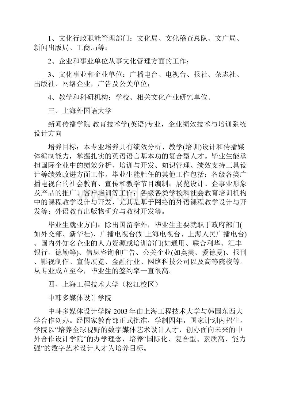 松江大学城影视相关专业一览.docx_第2页