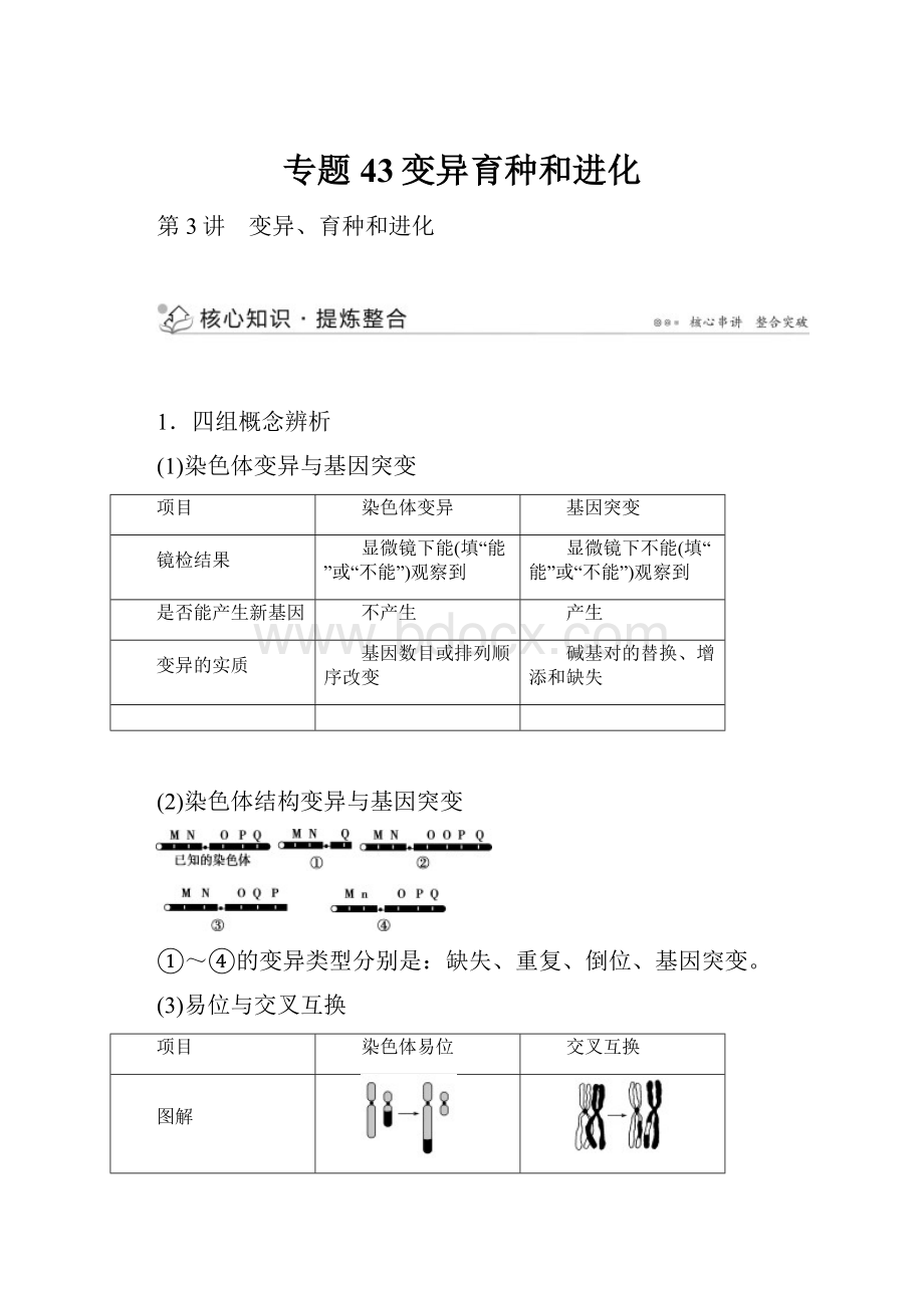 专题43变异育种和进化.docx