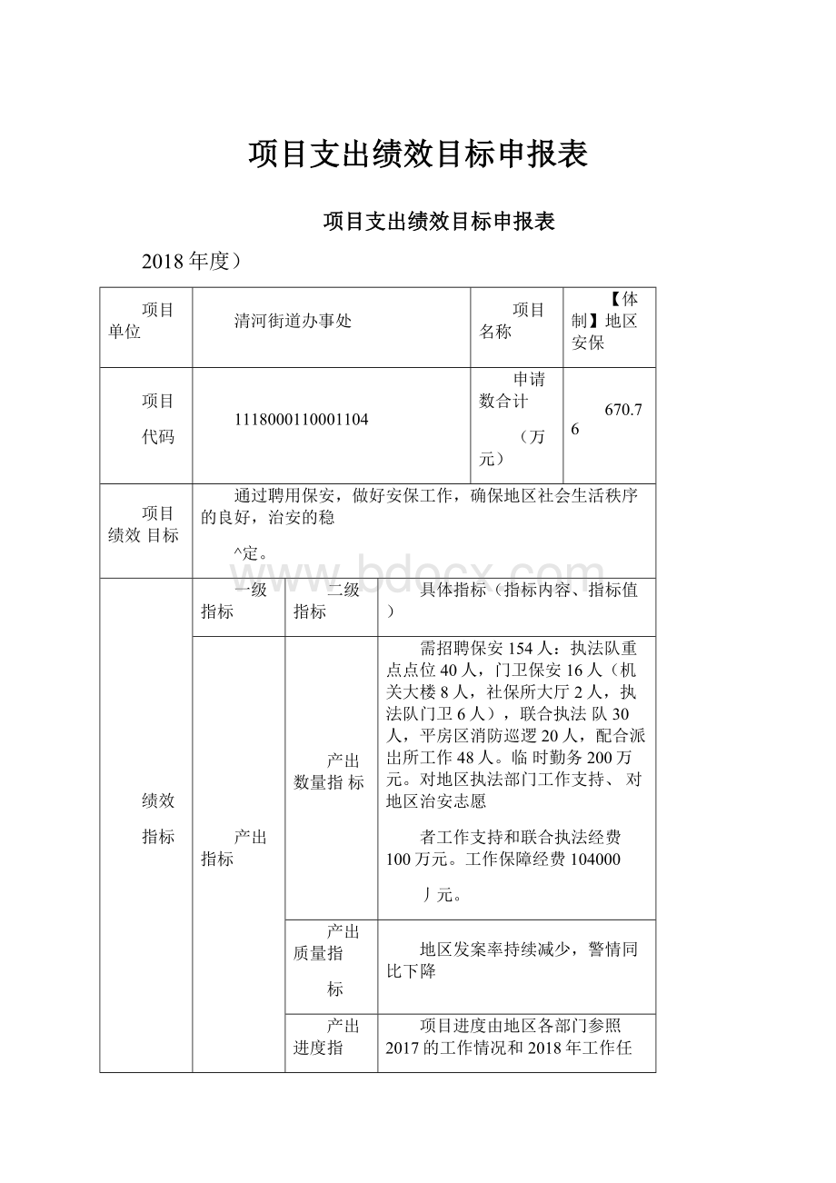 项目支出绩效目标申报表.docx