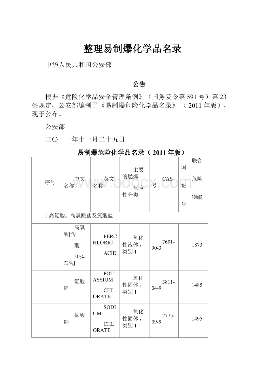 整理易制爆化学品名录.docx