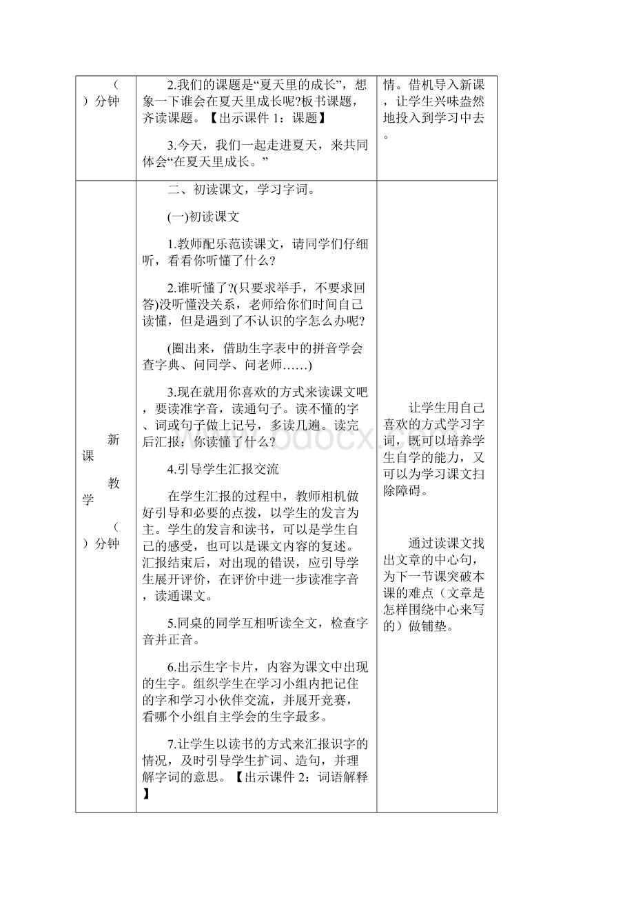 部编版小学语文六年级上册 夏天里的成长 教案.docx_第2页