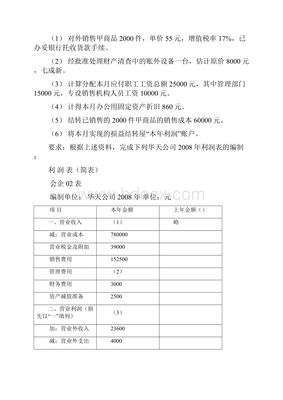 会计基础综合题利润表部分共29页.docx_第2页