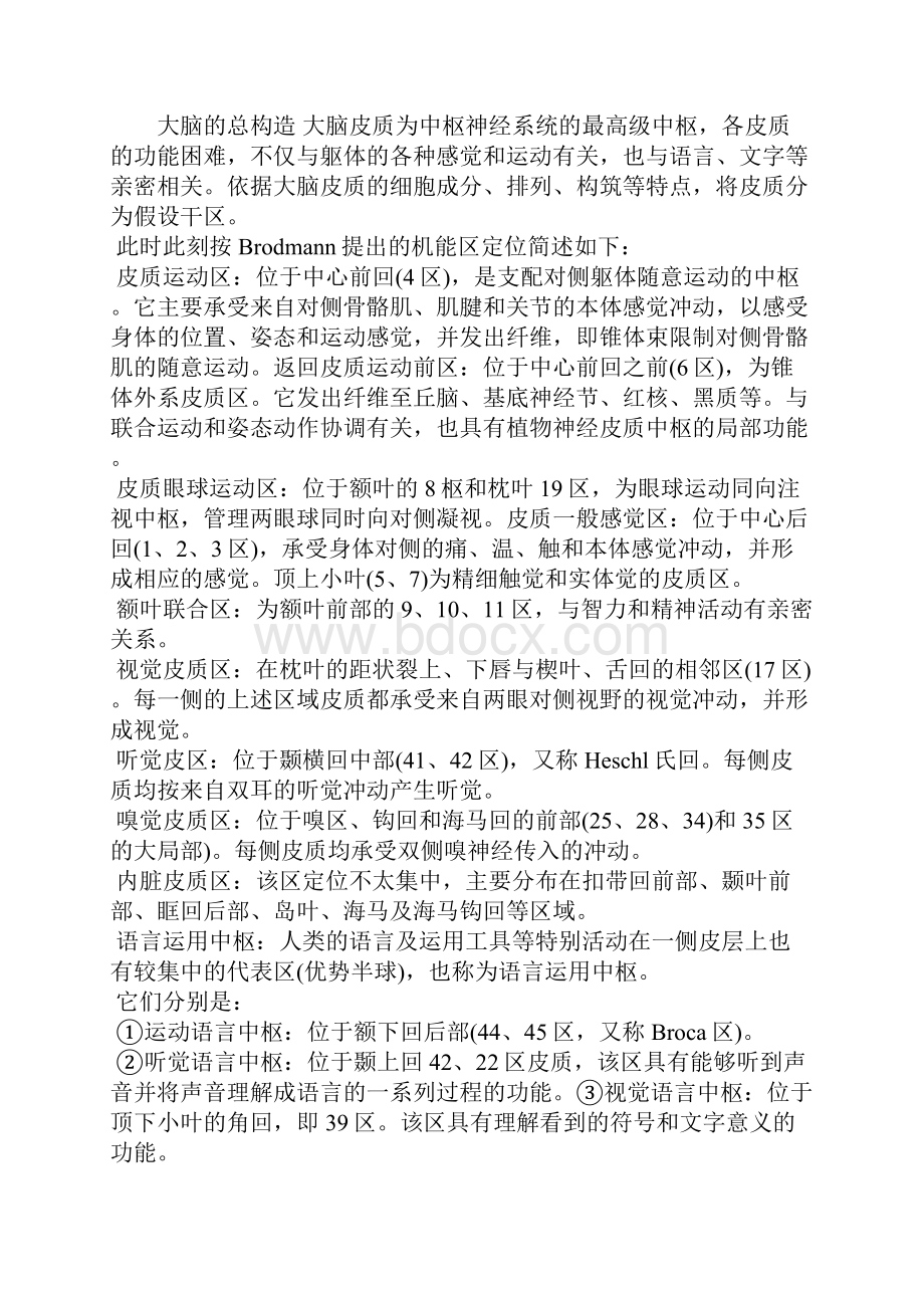 大脑的结构和功能分区详解人脑构造与功能.docx_第2页