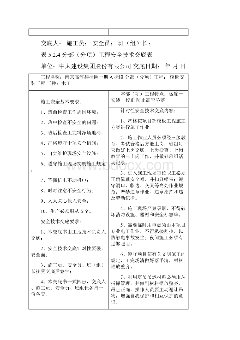 分部分项安全技术交底横表doc.docx_第2页