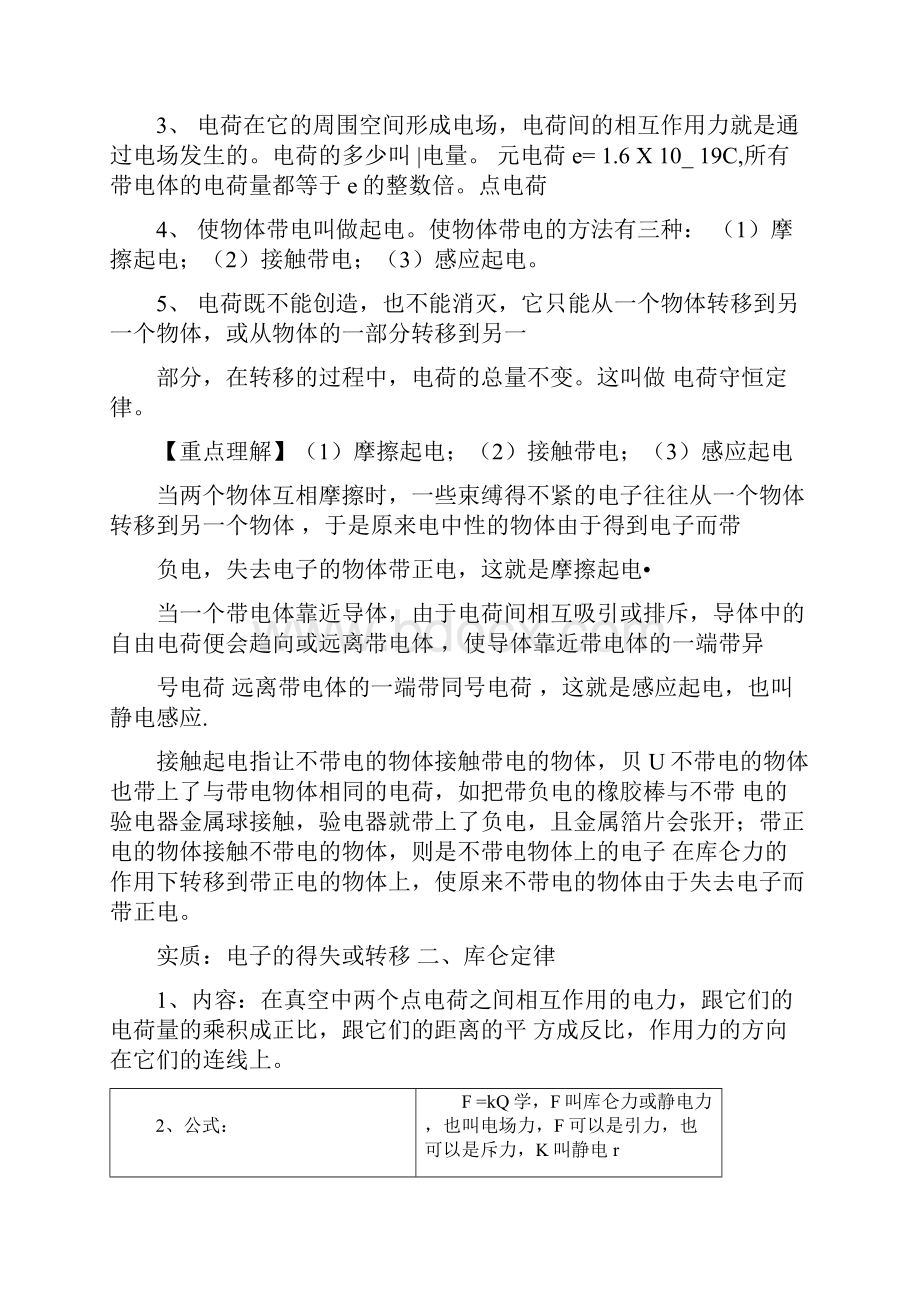 高中物理静电场知识点归纳.docx_第2页