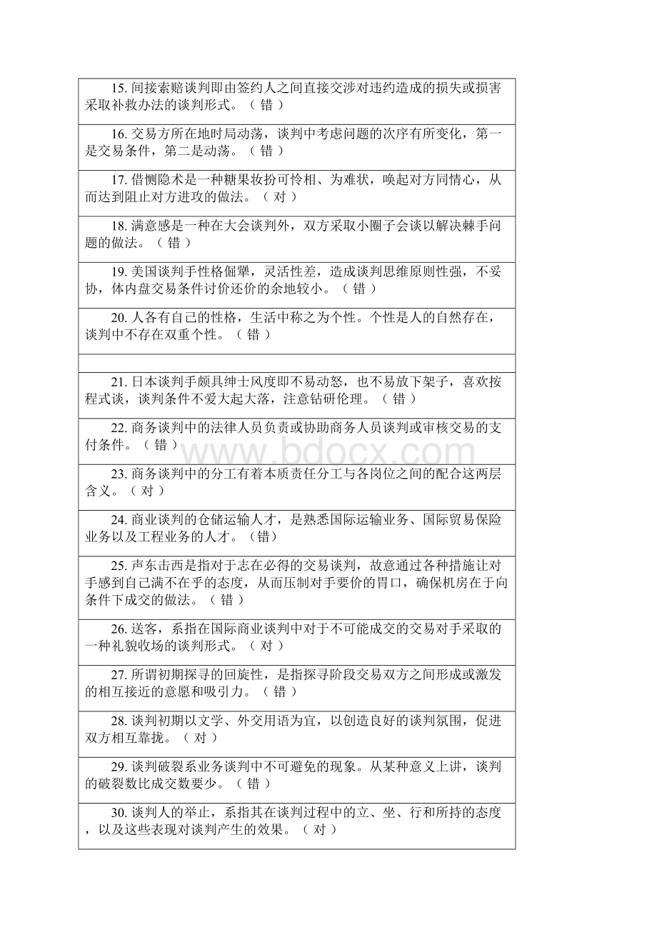 商务谈判实务一体化复习题共13页.docx_第2页