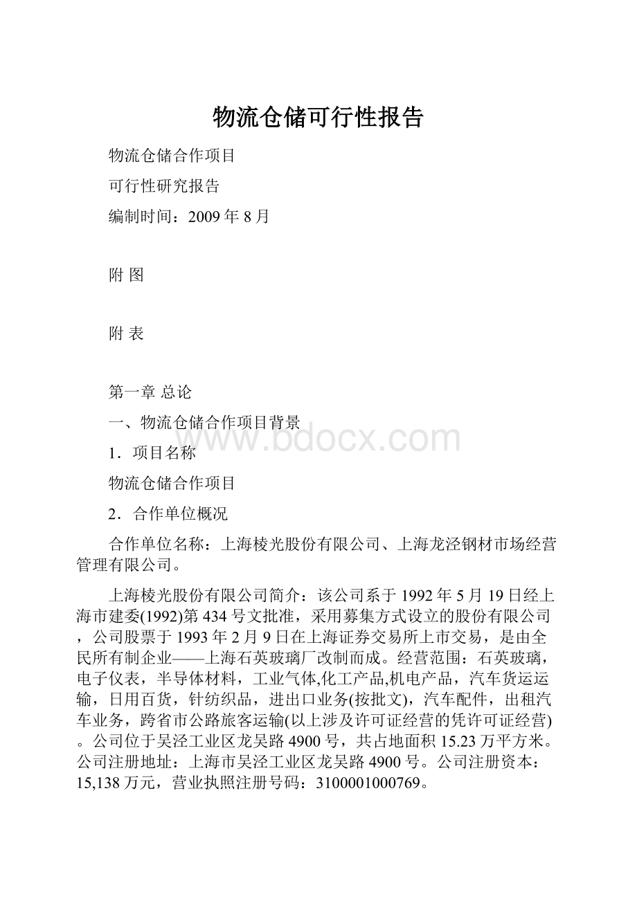 物流仓储可行性报告.docx_第1页