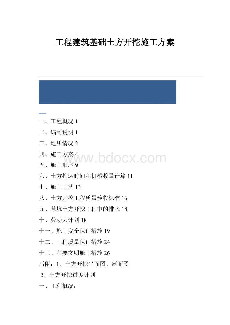 工程建筑基础土方开挖施工方案.docx