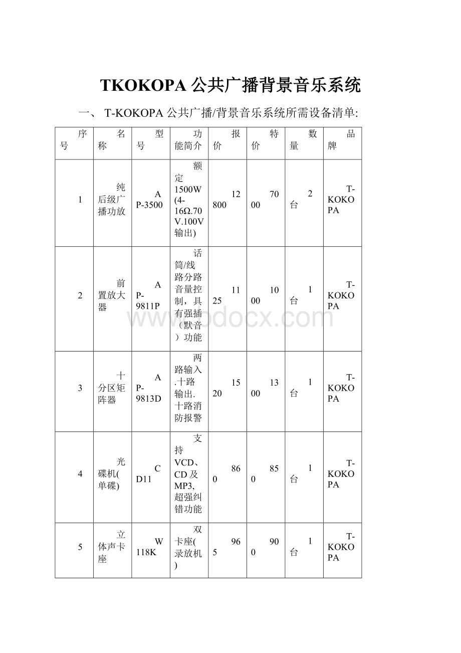 TKOKOPA公共广播背景音乐系统.docx_第1页