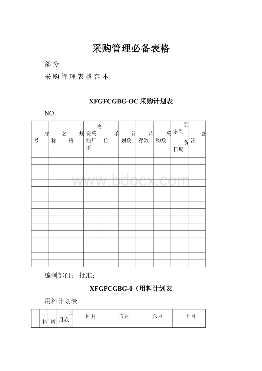 采购管理必备表格.docx