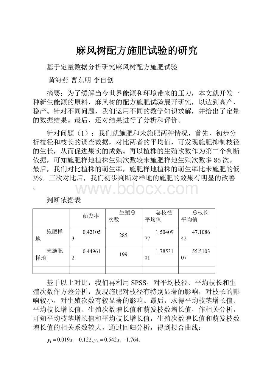 麻风树配方施肥试验的研究.docx