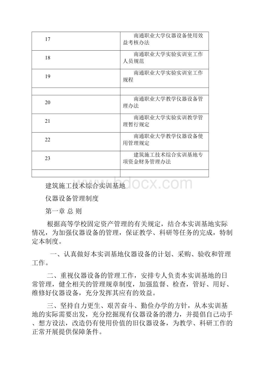 实训基地相关政策措施规章制度等文件一览表.docx_第2页