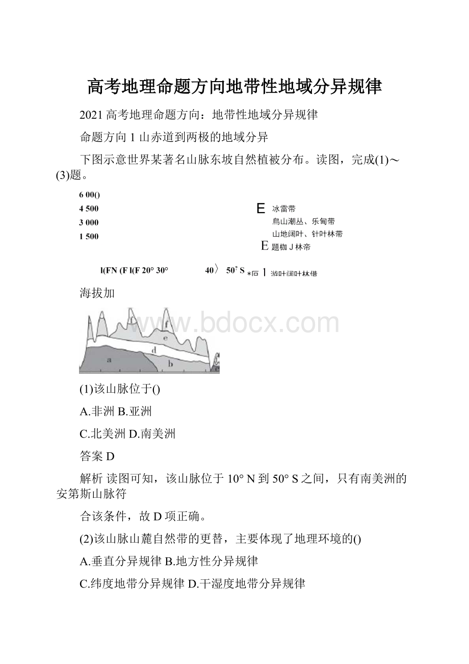 高考地理命题方向地带性地域分异规律.docx_第1页