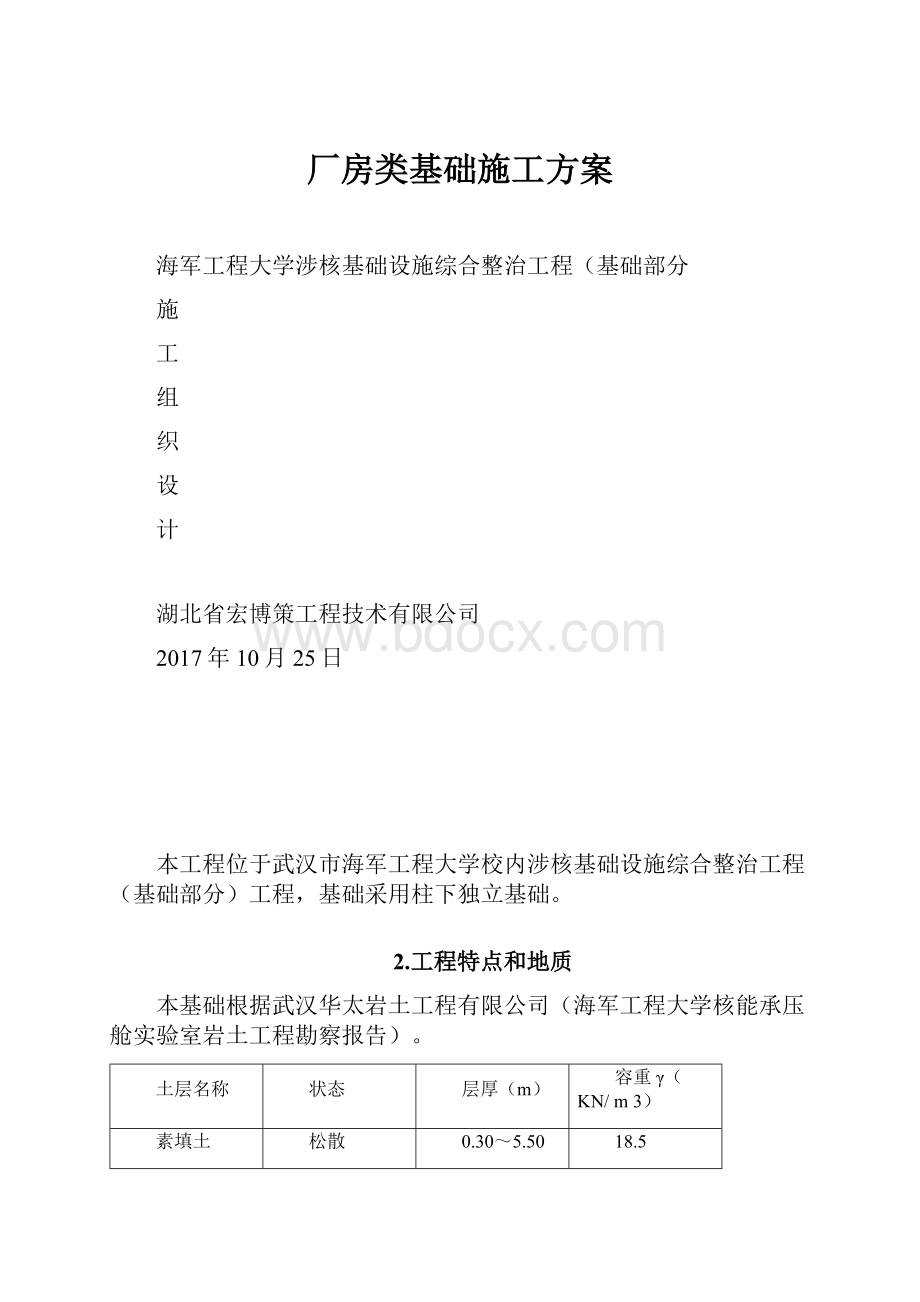 厂房类基础施工方案.docx