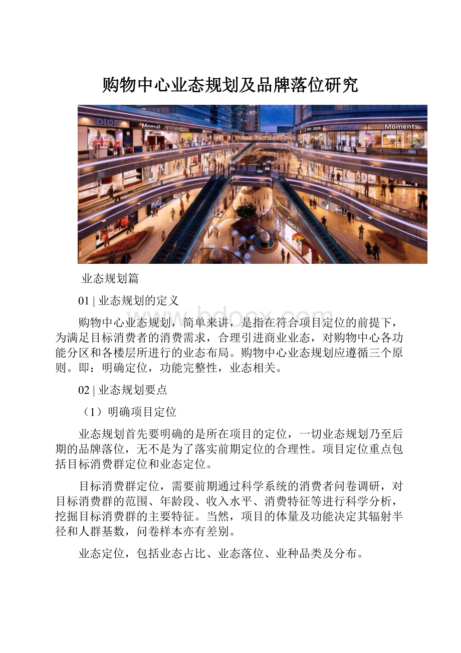 购物中心业态规划及品牌落位研究.docx_第1页