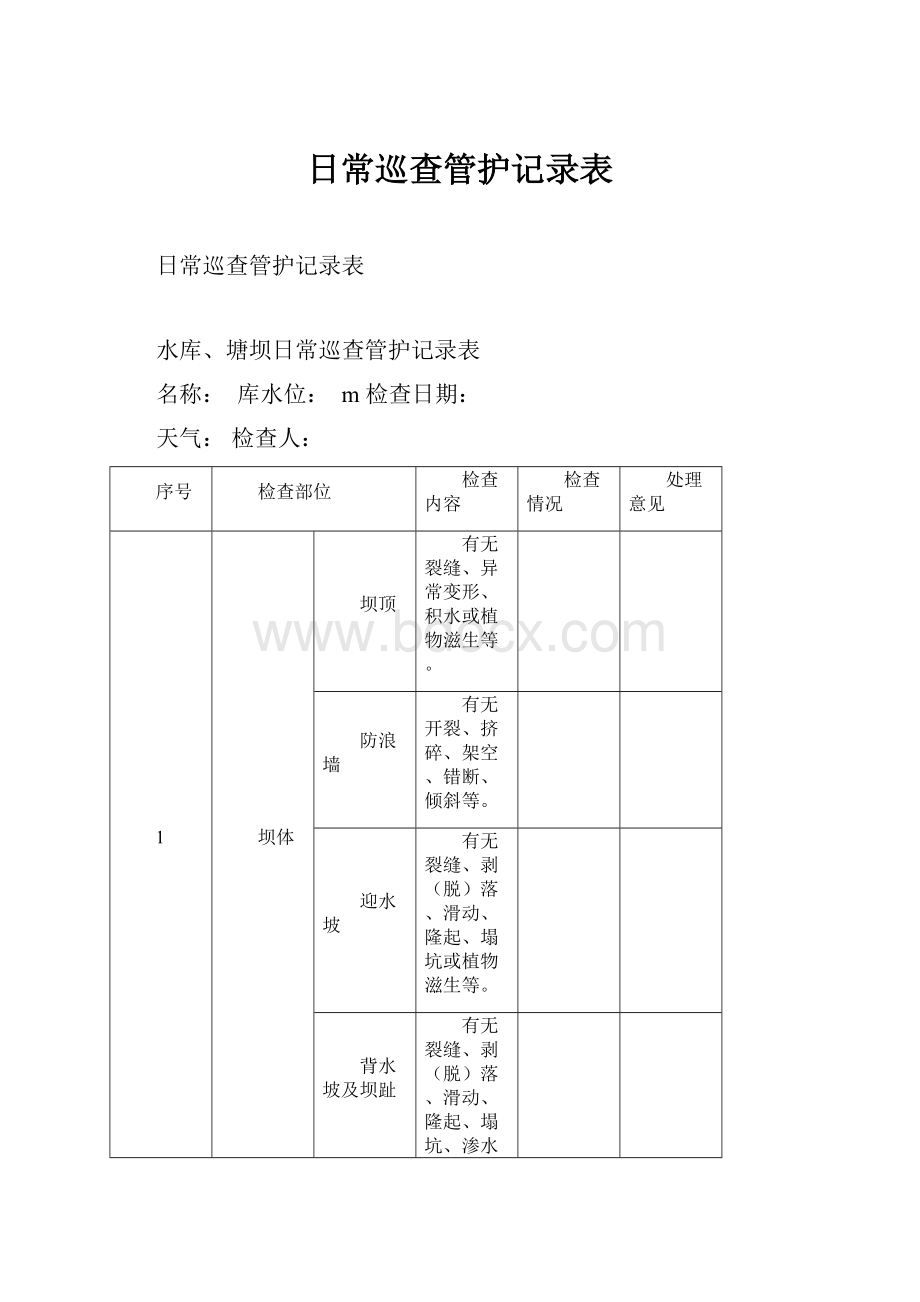 日常巡查管护记录表.docx