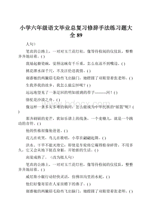 小学六年级语文毕业总复习修辞手法练习题大全89.docx