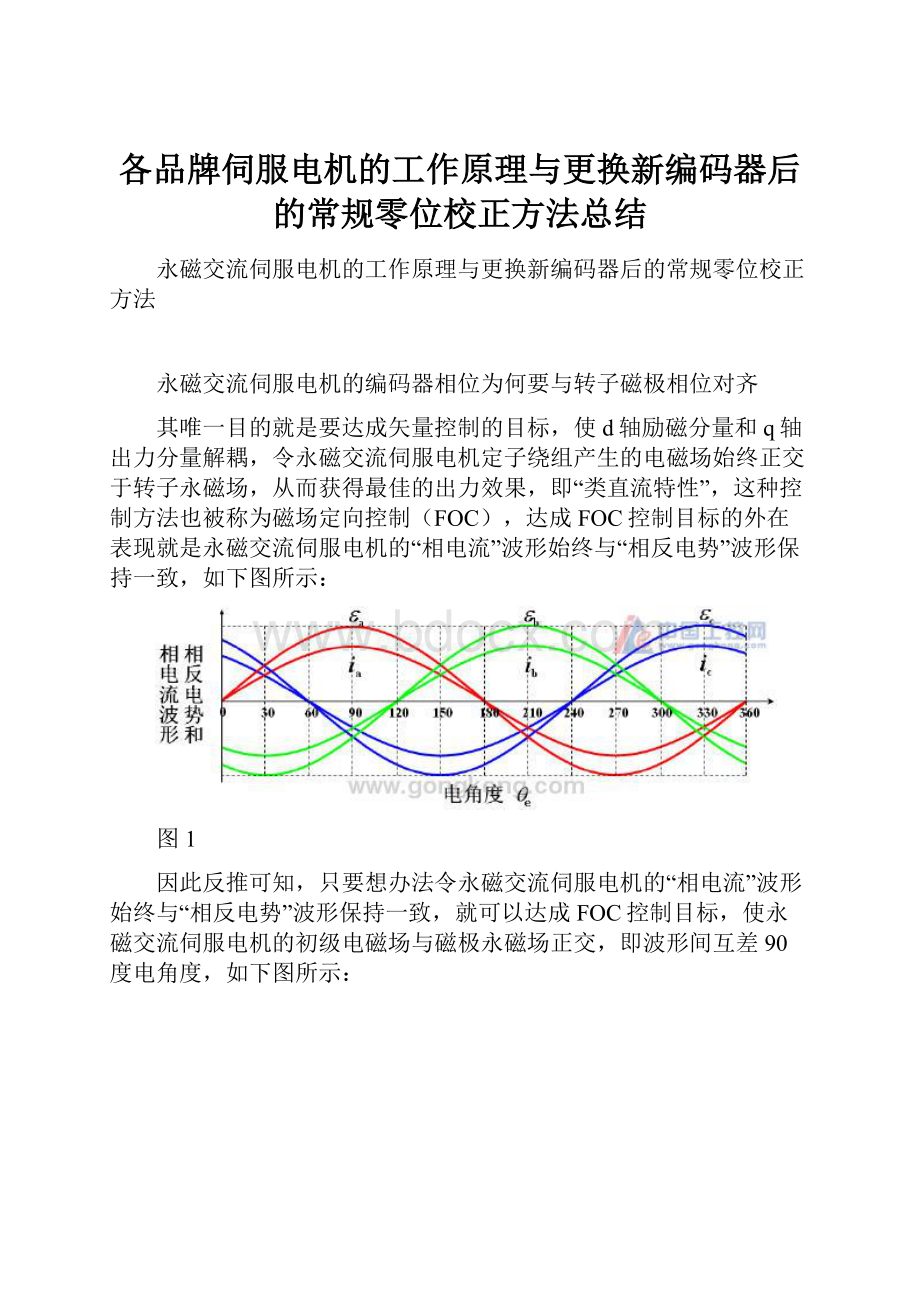 各品牌伺服电机的工作原理与更换新编码器后的常规零位校正方法总结.docx