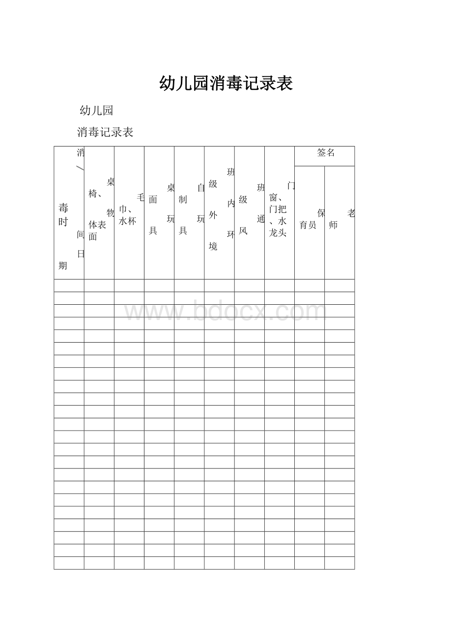 幼儿园消毒记录表.docx_第1页