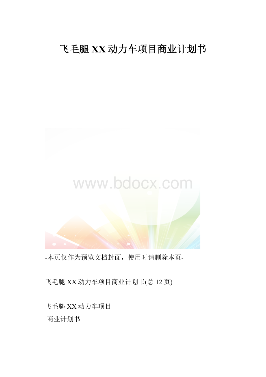 飞毛腿XX动力车项目商业计划书.docx