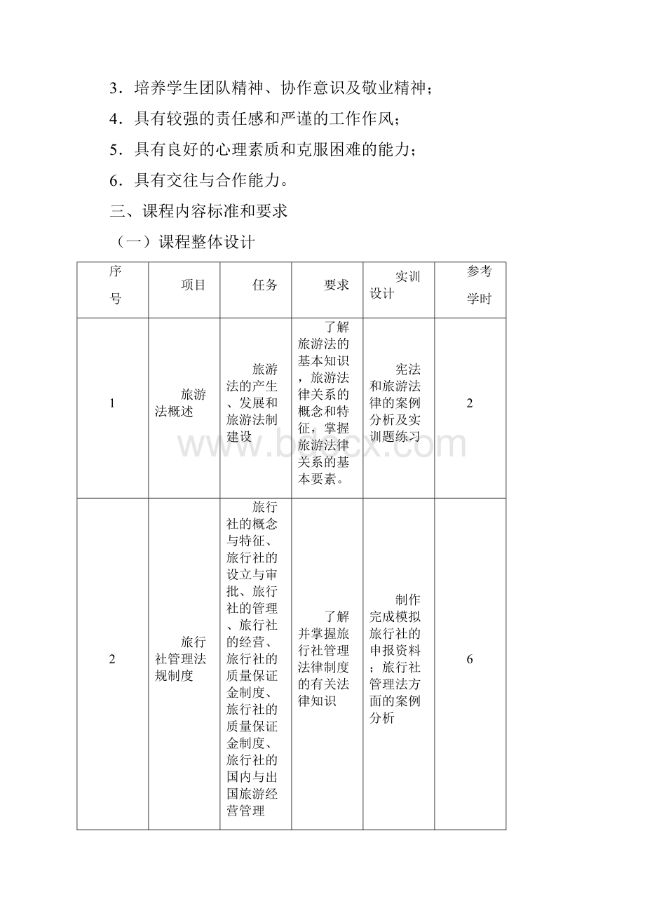 旅游政策与法规课程标准.docx_第3页