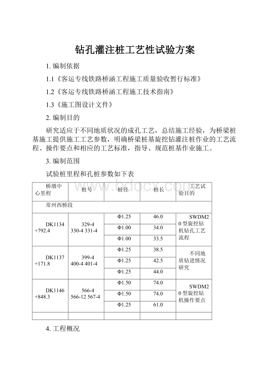 钻孔灌注桩工艺性试验方案.docx_第1页