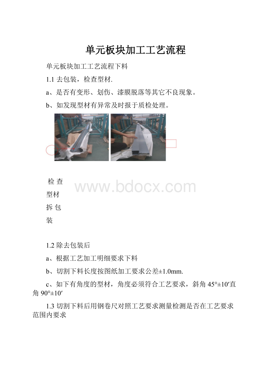 单元板块加工工艺流程.docx_第1页