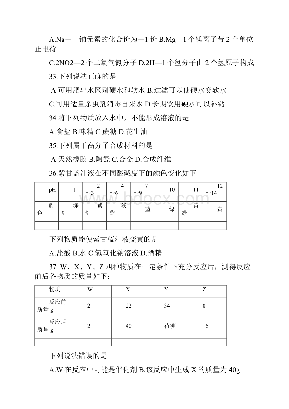 海南中考化学试题及答案word版.docx_第2页