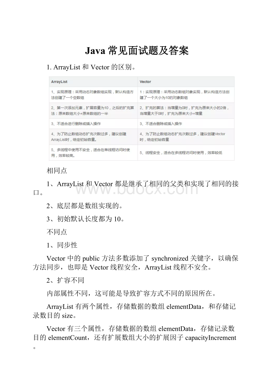 Java常见面试题及答案.docx